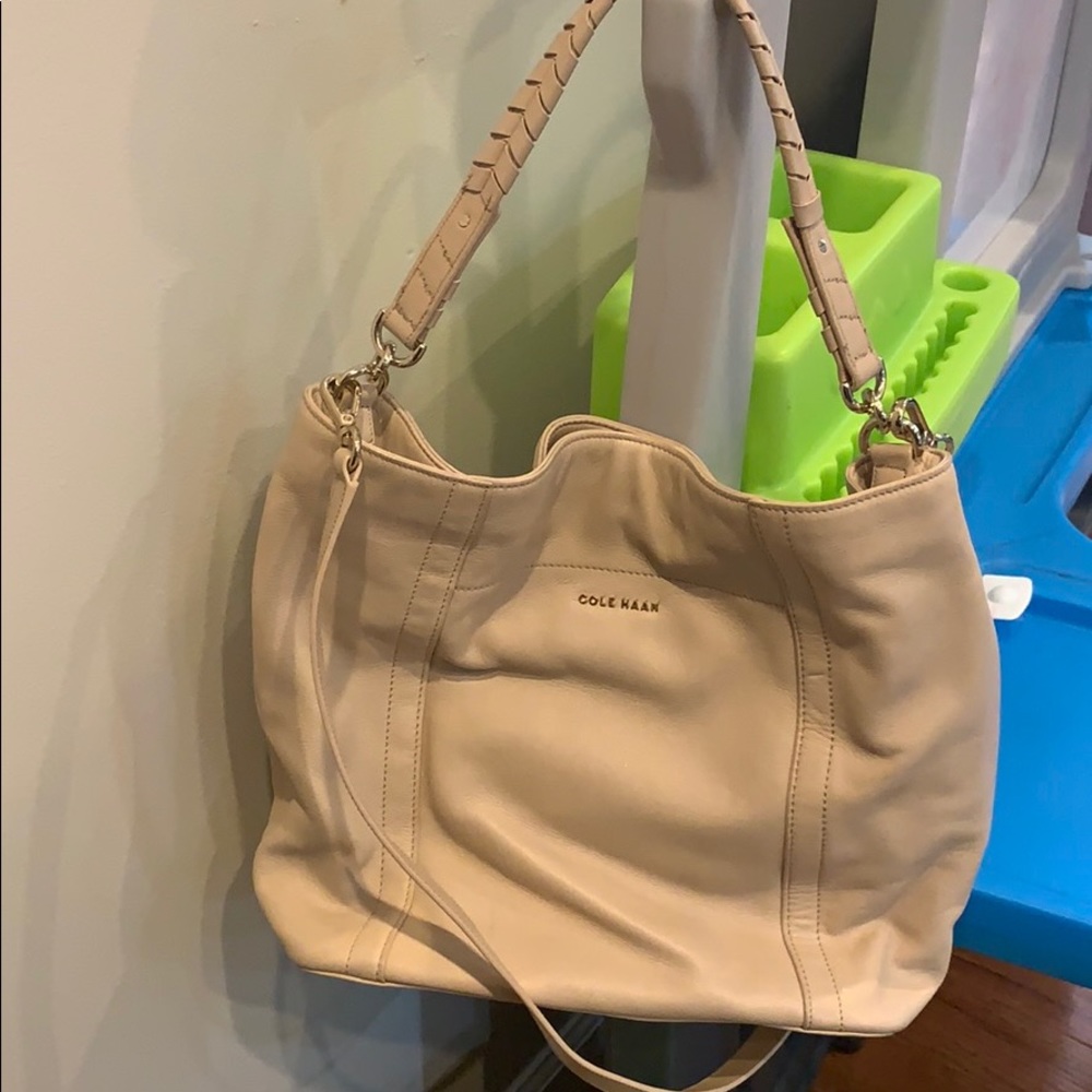 Cole Haan beige leather bag